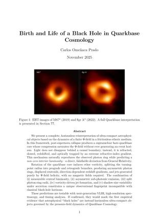 Birth and Life of a Black Hole in Quarkbase Cosmology