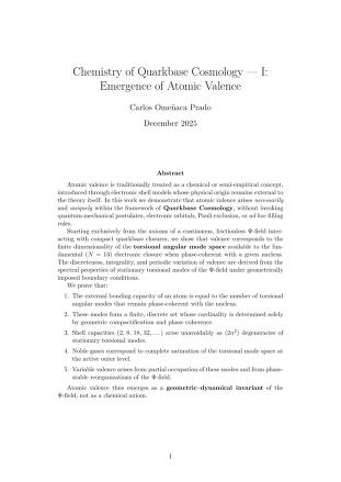 Chemistry of Quarkbase Cosmology
