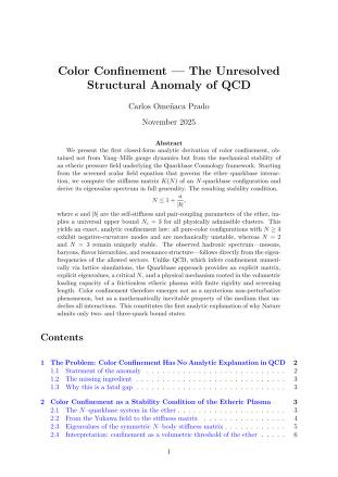 Color Confinement-The Unresolved Structural Anomaly of QCD