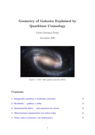 Geometry of Galaxies Explained by Quarkbase Cosmology
