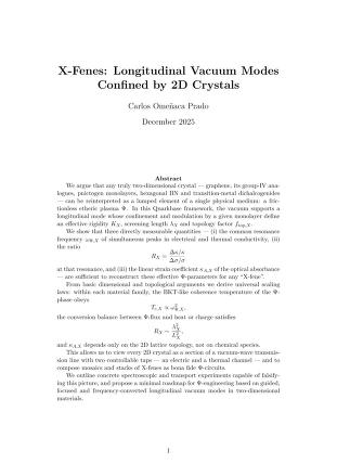 X-Fenes: Longitudinal Vacuum Modes Confined by 2D Crystals